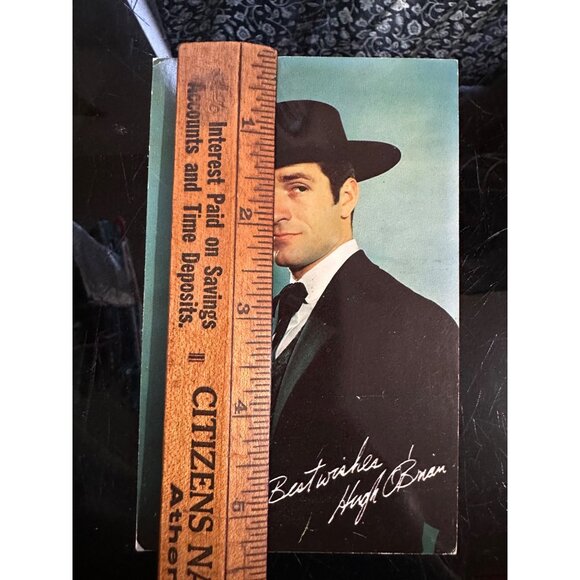 Vintage 1959 Hugh OBrian Fan Postcard Signed Photo With Wyatt Earp Bio Dexter Pr - Picture 3 of 13